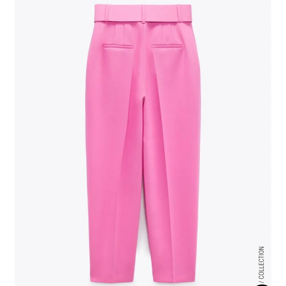 Zara Pants with Fabric-Covered Belt NWT - Picture 4 of 5